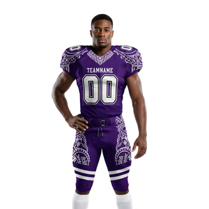 Nouveau style unisexe, maillot de football américain imprimé couleur violet, uniformes à col en V, manches courtes, respirant, anti-humidité, UPF 50 - Product Image 3