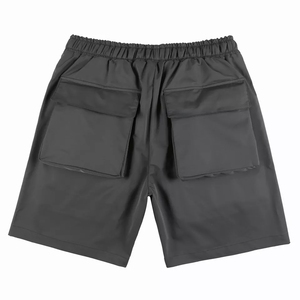 Shorts cargo pour homme, couleur olive unie, taille élastique mi-haute, multi-poches, coupe-vent, séchage rapide, style décontracté, 100% toile de coton - Product Image 6