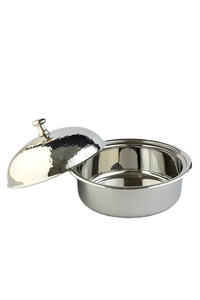 Casserole moderne en acier inoxydable avec couvercle en métal, écologique, compatible gaz et induction, pour usage domestique, hôtelier et buffet - Product Image 2