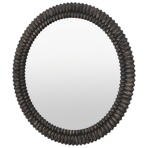 กรอบกระจกติดผนังไม้สังเคราะห์ทรงโค้ง สำหรับตกแต่งห้องนั่งเล่น ทางเข้าบ้าน ห้องนอน ห้องน้ำ ติดตั้งเหนืออ่างล้างหน้า สีดำ - Product Image 4