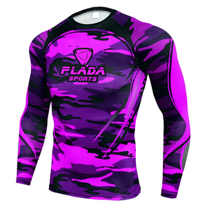 Camiseta deportiva de manga larga para hombre, de licra y poliéster, con estampado personalizado por sublimación, camiseta deportiva con estampado digital, camiseta deportiva con estampado de camuflaje. - Product Image 5