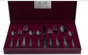 Modern Matte <b>Cutlery</b> <b>Set</b> With <b>Black</b> Dot Engraved Handle For Modern Dining Wedding Party Restaurant And Elegant Table Setting - Product Image 5