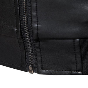 Chaqueta de cuero para motocicleta, nueva colección de primavera, estilo europeo y americano, moderna, ajustada, elegante y versátil, con solapa, para ciclismo. - Product Image 6