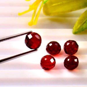Bolas facetadas redondas de granate rojo natural de 10 mm, esferas curativas, piedras preciosas sueltas para la fabricación de joyería, lote al por mayor - Product Image 2