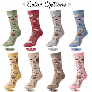 Personalized Unisex Socks Custom Printed Novelty Athletic Socks <b>Book</b> Lover Reading Theme Crew Socks custom OEM/ODM - Product Image 4
