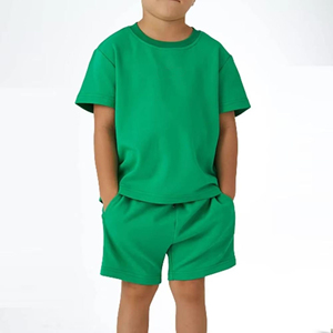 Conjunto de Ropa de Verano para Niños de 2 Piezas, Camisetas y Pantalones Cortos de Algodón Térmico Puro con Estampado Personalizado, Conjuntos de Camisetas y Pantalones Cortos para Niñas y Niños - Product Image 1