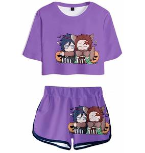 Conjuntos de Verano para Mujer, Camiseta y Pantalones Cortos, Conjunto de Dos Piezas, Pantalones Cortos Deportivos Lisos, Conjuntos de Pantalones Cortos Personalizados para Mujer - Product Image 2