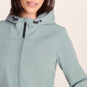 Veste softshell pour femme, prix d'usine, manches longues et coupe-vent, pour la course à pied et les activités de plein air. - Product Image 4