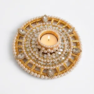 Pearl Beaded Candle <b>Holder</b> Home Decor Decorative <b>Tealight</b> Candle Stand Luxury Table Centerpiece Wedding Festival Decoration - Product Image 5