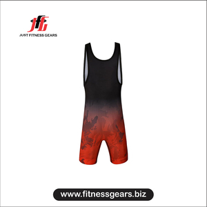 Just Fitness Gears Singlet de lutte unisexe, impression par sublimation, dégradé rouge, respirant, anti-transpiration, spandex coton 220g, adulte - Product Image 3