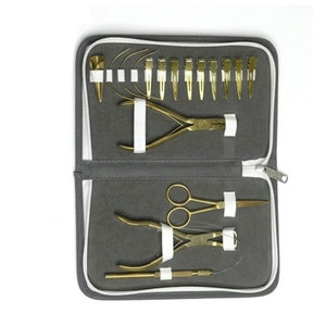 Kit d'outils professionnels pour extensions capillaires : pinces en acier inoxydable, aiguilles à coudre, installation de trames, entretien et réparation - Product Image 6