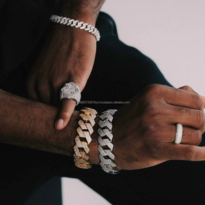 Juego de mano Vvs de 10mm, pulsera de eslabones cubanos de plata de ley con tachuelas de diamantes de moissanita, precio al por mayor de fábrica en India 2024 - Product Image 6