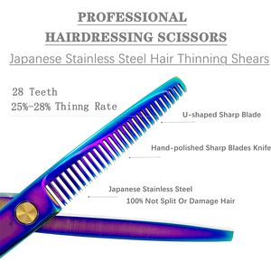 New Hair Cutting <b>Scissors</b> & Thinning <b>Scissors</b> Salon Barber <b>Scissors</b> Kit Stainless for Layering Sharp Blade Tip Salon - Product Image 5