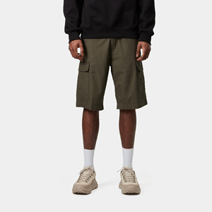 Shorts cargo pour homme, taille mi-haute, style décontracté d'été, vert olive, tissu tissé, poches - Product Image 2
