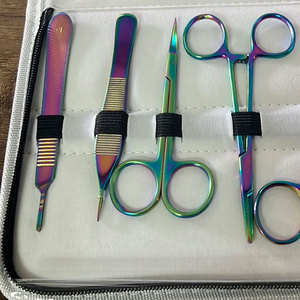 Kit de Cirugía Menor de Calidad Premium, 5 Piezas, con Almohadilla de Práctica de Sutura de Silicona, Juego de Entrenamiento de Disección de Acero Inoxidable, Multicolor, CE - Product Image 4