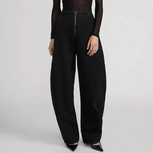 Women's Loose Fit Breathable Fleece <b>Jogger</b> Trousers Custom Logo Printed Mid Waist Casual Flat Front Design for Winter Plain Dyed - Product Image 1