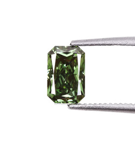 Diamante cultivado en laboratorio de corte radiante certificado por IGI de 2 quilates para la fabricación de joyería personalizada, color verde elegante, diamante suelto, todos los tamaños disponibles. - Product Image 1