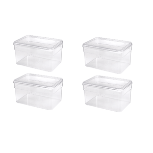 Paquete de 4 organizadores de armario, cajas de zapatos con acabado brillante de plástico transparente con tapa, tamaño pequeño, para organizar tus zapatos - Product Image 1
