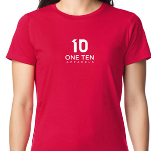 Camiseta de Mujer de Peso Medio en Color Rojo, Algodón Suave, Manga Corta, Cómoda, Informal, Básica, de Primera Calidad - Product Image 3