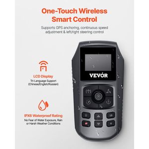 Motore elettrico traina 12V per kayak barche da pesca 55 libbre spinta GPS telecomando a 10 velocità indicatore batteria LCD 54 pollici - Product Image 6