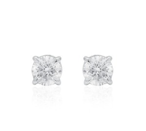 Pendientes de Oro Rosa con Diamantes Naturales de Corte Brillante Redondo, Joyería Moderna para Novia, Compromiso, Boda, Aniversario, Regalo - Product Image 5