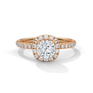 <b>Personalized</b> GRA Certified Lab Grown Created Diamond Ring Created From 14k Solid Rose Gold Luxurious <b>Cushion</b> Cut Diamond Rings - Product Image 1