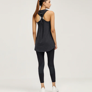 OEM High Quality Women's Sport Tight <b>Running</b> Gym <b>Singlet</b> Tank Tops Crew Neck Quick Dry Breathable Spandex/Cotton Fitness Yoga - Product Image 4