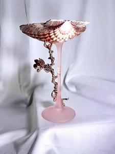 Verre à cocktail vintage en forme de coquillage avec long pied, en plastique fait main, vaisselle décorative pour cocktails, décoration de la maison - Product Image 5