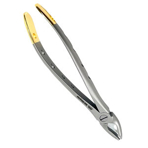Pinzas Dentales Manuales de Acero Inoxidable con Mango Dorado de Calidad Premium para la Región Anterior Superior, Certificadas por la CE, con Dientes Serrados para Extracción - Product Image 6