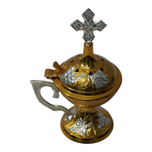 Quemador de Incienso de Latón Hecho a Mano con Tapa, Elegante Soporte de Resina para Meditación Espiritual y Relajación - Product Image 1