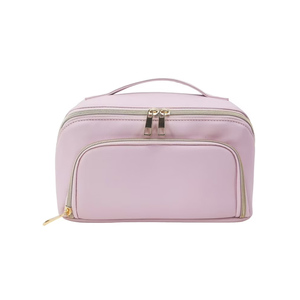 Custom Leather Makeup <b>Bag</b> Travel Cosmetic Pouch Waterproof Organizer Zipper <b>Bag</b> Luxury Beauty Storage for Women Wholesale - Product Image 3