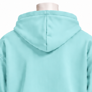 Sweat à capuche zippé pour homme Aqua Blue, avec lettres en chenille appliquées, en molleton épais, coupe décontractée, style streetwear, avec poches avant - Product Image 4