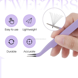 Pinces à cils courbées et droites en acier inoxydable pour extensions de cils, outil professionnel d'extension de cils - Product Image 5