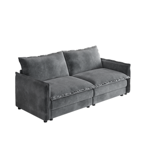 Divano a Due Posti in Tessuto Corduroy, Imbottito, Grande Dimensione con Seduta Profonda e 2 Cuscini per Soggiorno - Product Image 5