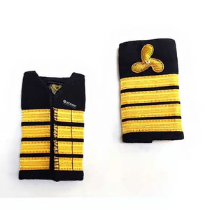 QUICK WAY INDUSTRIES Épaulettes de grade pour officiers de cérémonie - Noir personnalisé avec motif barre dorée, sangle simple, personnalisation du logo acceptée - Product Image 3