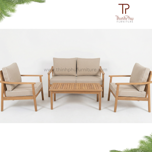 Avani Sofa Set 2 seater <b>bench</b> Eco-friendly Outdoor Furniture Garden Acacia Wood Sofa Set Cushions <b>Foldable</b> for Hotels Villas - Product Image 3