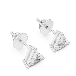 Trillion Cut S925 Sterling Gemstone Jewelry <b>Set</b> Moissanite Elegant Gems Ear <b>Stud</b> S925 <b>Silver</b> <b>Earring</b> At Best Price - Product Image 5