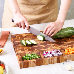 Planche à découper en bois rectangulaire, épaisseur 38 mm, Hanoi Vietnam, sans danger pour les aliments, non toxique, réversible, compatible avec les couteaux, écologique - Product Image 3