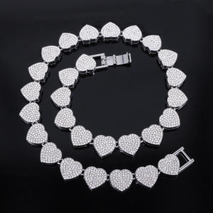 Heart Cut Moissanite <b>Statement</b> <b>Necklace</b> 22k Gold Plated S925 Luxury Unisex Party Jewelry - Product Image 2