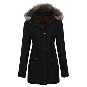 Chaqueta Parka de Invierno para Mujer, Cuero Genuino, Estampado Animal, Capucha con Detalles de Piel, Resistente al Viento, Transpirable, Manga Larga, Relleno de Algodón, Gruesa y Cálida - Product Image 1