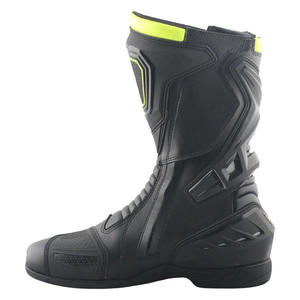 Chaussures de course moto professionnelles, bottes de moto mi-mollet protectrices, fermeture éclair latérale, logo personnalisé, sécurité motard, microfibre - Product Image 3