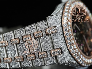 Montre-bracelet de luxe en acier inoxydable pour homme, sertie de moissanite et de diamants, style hip-hop, idéale pour les mariages et les cadeaux de prestige - Product Image 6