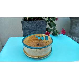 Bol en bois et résine fait à la main, durable, pour la décoration de la maison, élégant plateau de service pour fruits - Product Image 1