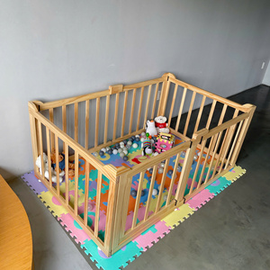 Parque Infantil Plegable Montessori de Madera Natural con Pintura No Tóxica, Multifuncional y Seguro para Bebés - Product Image 6