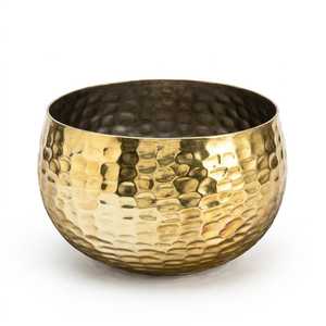 Maceta Moderna de Metal Forjado a Mano con Patrón Circular, Electrochapada, Duradera, de Gran Capacidad, para Escritorio/Mesa - Product Image 6