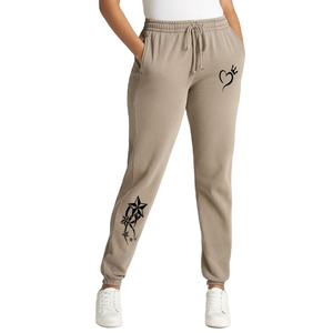 กางเกงวอร์มผู้หญิงผ้าฟลีซจ็อกเกอร์, กางเกงออกกำลังกายเอวสูงผ้าฝ้ายมีกระเป๋า - Product Image 1