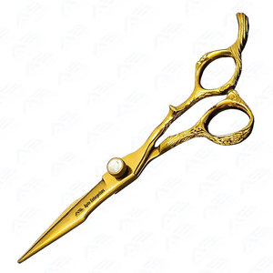 Ciseaux de coiffure professionnels en acier inoxydable pour barbier, outils de coiffage et d'éclaircissement des cheveux avec design à dents coupantes - Product Image 3