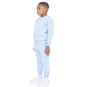 Survêtement bleu clair pour homme, manches longues, à capuche, imprimé, respirant, streetwear décontracté, 100% coton, pantalon à cordon de serrage, poches latérales - Product Image 3