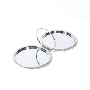 Round Metal Compact Mirror with <b>Spring</b> <b>Hinge</b> Minimalist Design for Cosmetic Storage Single-Piece Package - Product Image 3