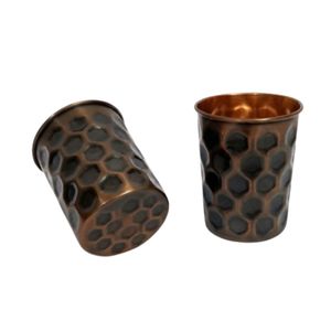 Handcrafted Pure Copper Tumbler <b>Vintage</b> Hand Hammered Drinking Water Cup Eco-Friendly Metal Barware Bar <b>Glassware</b> - Product Image 1